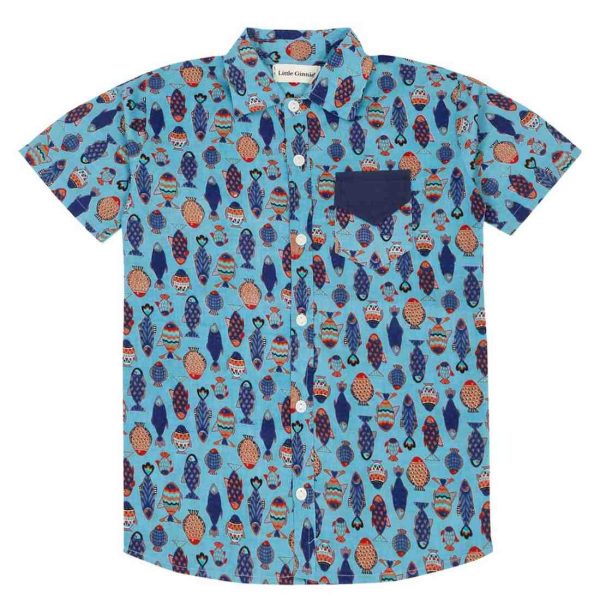 Boys Fish Print Shorts Set