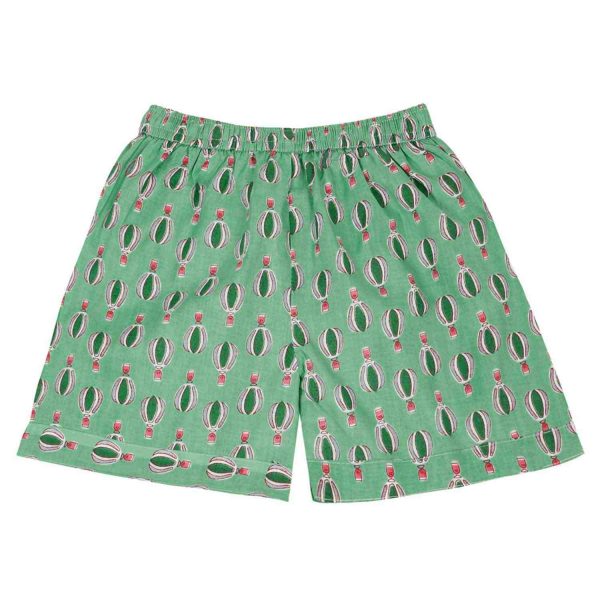 Boys Green Hot Air Balloon Shorts Set