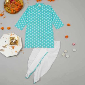Boys Sky Blue Dhoti Kurta