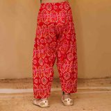 Girls Red Bandhani Salwar Kurta Suit Set