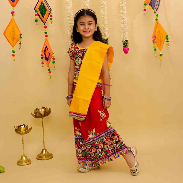 Girls Red chaniya choli with dupatta
