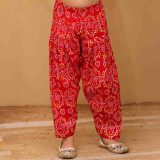Girls Red Bandhani Salwar Kurta Suit Set