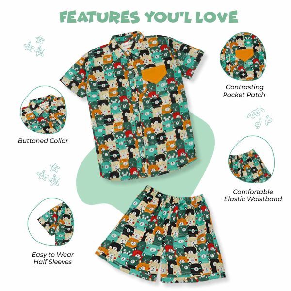 Boys Animal Print Shorts Set