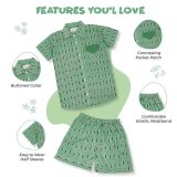 Boys Green Hot Air Balloon Shorts Set
