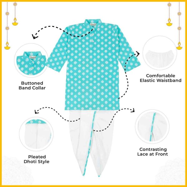 Boys Sky Blue Dhoti Kurta