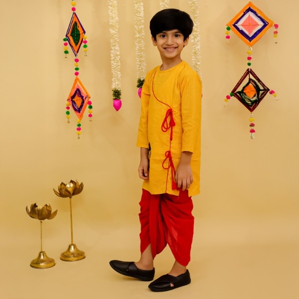 Boys Krishna Embroidery Dhoti Kurta