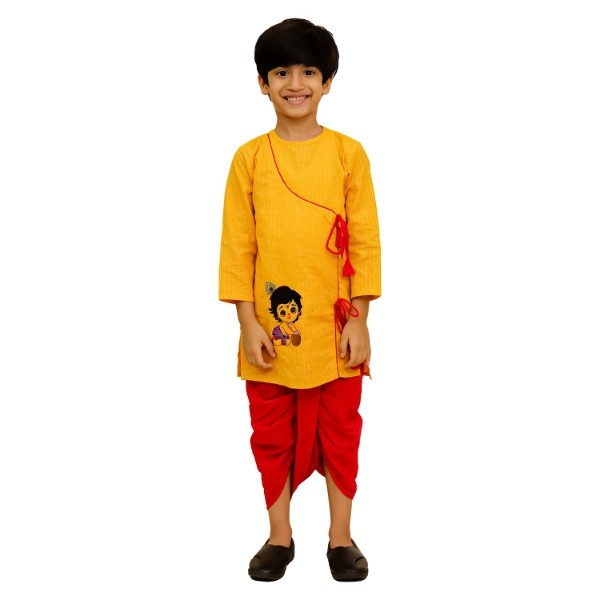 Boys Krishna Embroidery Dhoti Kurta
