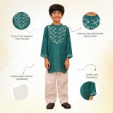 Boys Tourquoise Green Ethnic Kurta Pajama