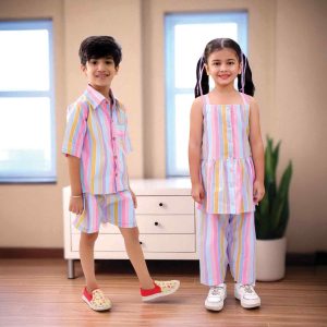 Colourful Stripes Sibling Set