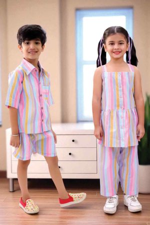 Colourful Stripes Sibling Set