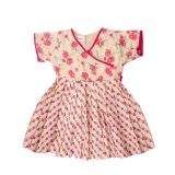 Girls Pink Flower Pleated Frock with Bloomers