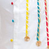 Red & White Dhoti Kurta With Lace Work