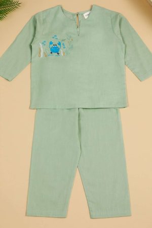 Green Unisex Crab Night Suit