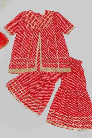 Red Lehriya Sharara Set