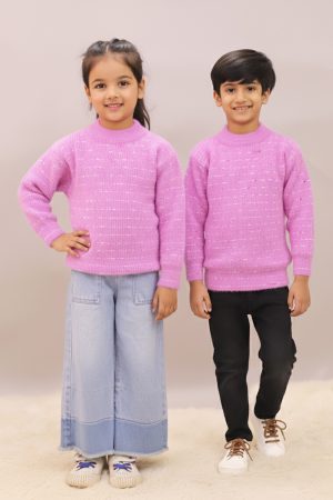 Multi Color Strips Purple Sweater