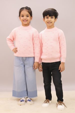 Multi Color Strips Pink Sweater